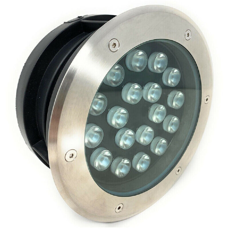 foto del prodotto trade shop traesio faretto incasso 18w calpestabile segnapasso ip67 luce 6500k 4000k 3000k es08 18 bianco freddo 