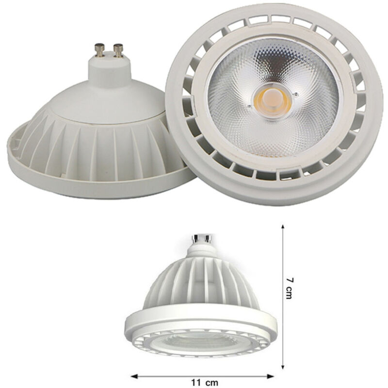 foto del prodotto trade shop traesio faretto lampada a led cob gu10 20w ar111 1800lumen luce calda fredda colore bianco caldo 