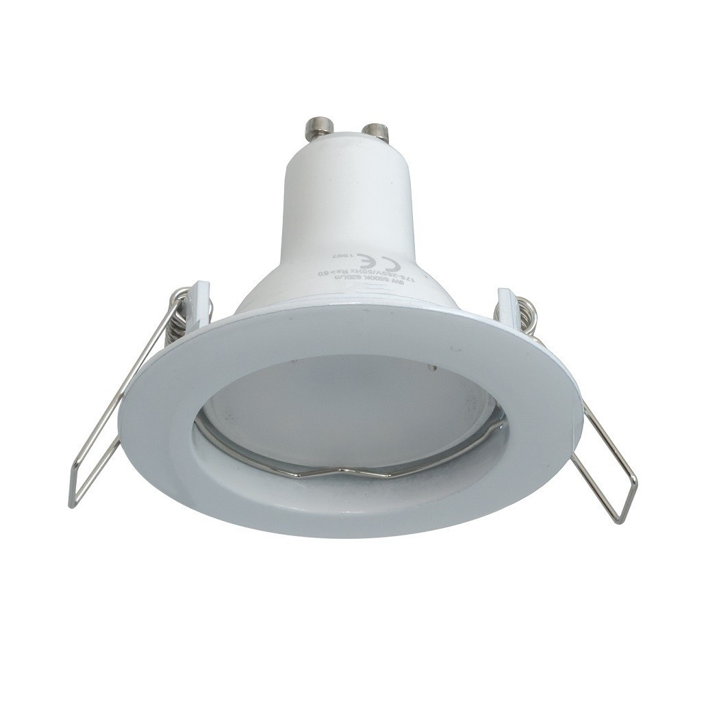 foto del prodotto trade shop traesio faretto lampada led 8 w luce 3000k 4000k 6000k incasso tondo gu10 foro 6 cm 220v bianco bianco caldo 