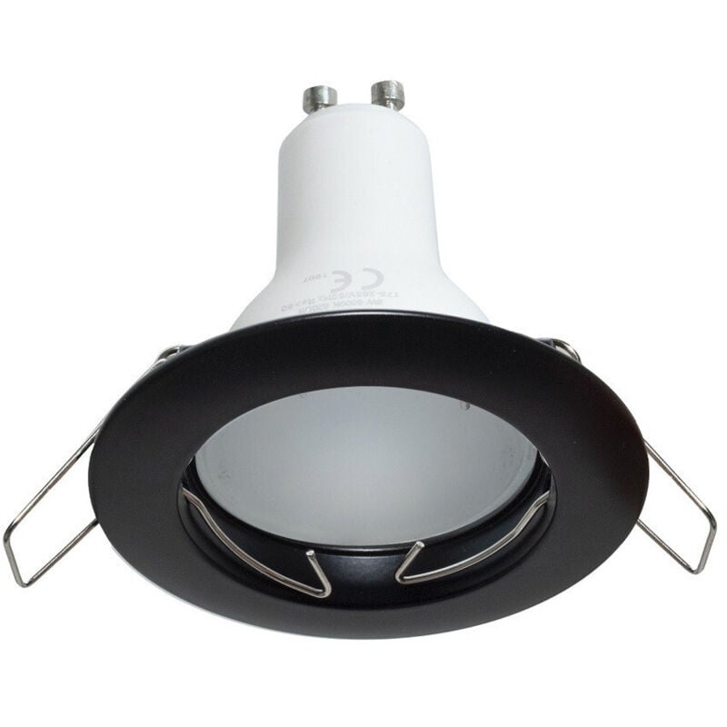 foto del prodotto trade shop traesio faretto lampada led 8 w luce 3000k 4000k 6000k incasso tondo gu10 foro 6 cm 220v nero bianco freddo 