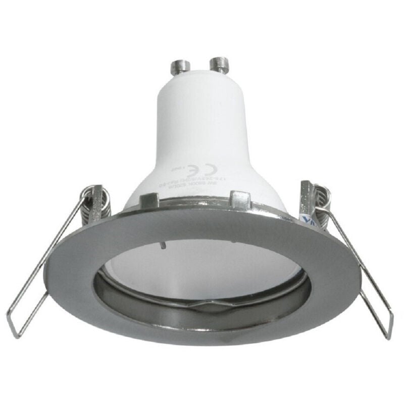 foto del prodotto trade shop traesio faretto lampada led 8 w luce 3000k 4000k 6000k incasso tondo gu10 foro 6 cm 220v silver bianco caldo 