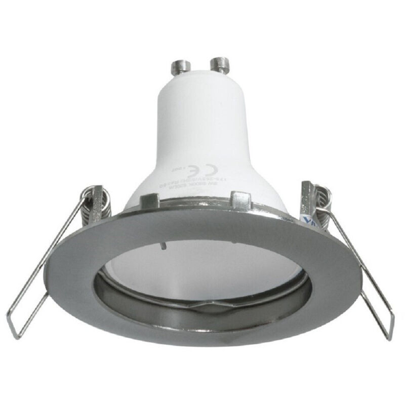 foto del prodotto trade shop traesio faretto lampada led 8 w luce 3000k 4000k 6000k incasso tondo gu10 foro 6 cm 220v silver bianco naturale 
