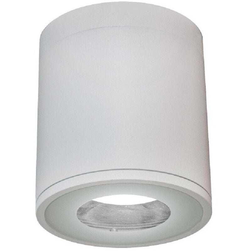 foto del prodotto trade shop traesio faretto lampada soffitto attacco gu10 plafoniera tonda esterno led impermeabile bianco