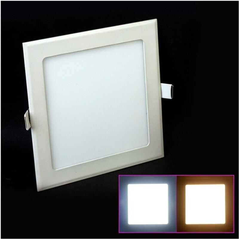 foto del prodotto trade shop traesio - faretto led 18w ultra slim quadrato incasso a molla con led driver 22.5cm - -bianco caldo quadrato -