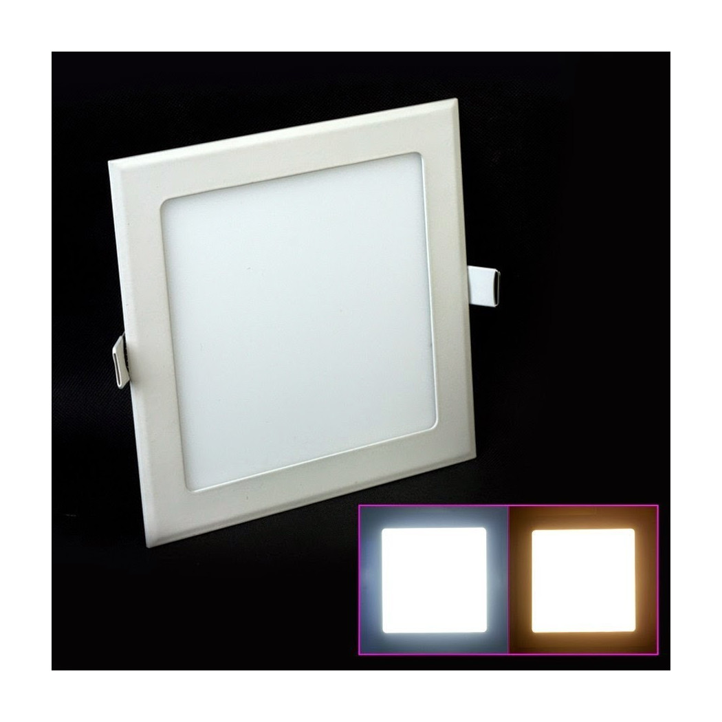 foto del prodotto trade shop traesio faretto led 18w ultra slim quadrato incasso a molla con led driver 22.5cm bianco freddo quadrato 
