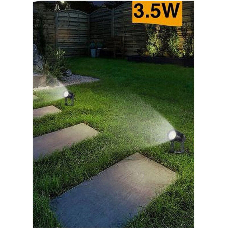 foto del prodotto trade shop traesio faretto led 3,5 w nero es38 staffa orientabile esterno varie tonalita luce ip65 bianco freddo 