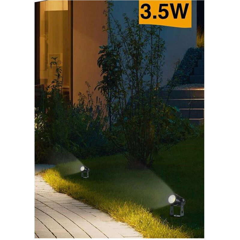 foto del prodotto trade shop traesio faretto led 3,5 w nero es38 staffa orientabile esterno varie tonalita luce ip65 bianco naturale 