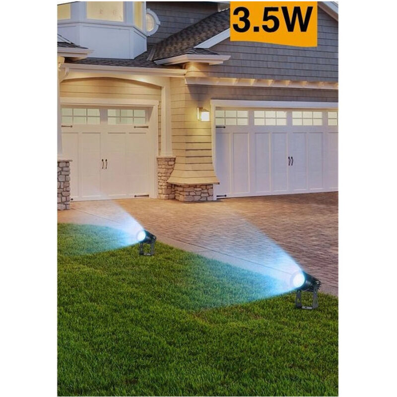 foto del prodotto trade shop traesio faretto led 3,5 w nero es38 staffa orientabile esterno varie tonalita luce ip65 blu 