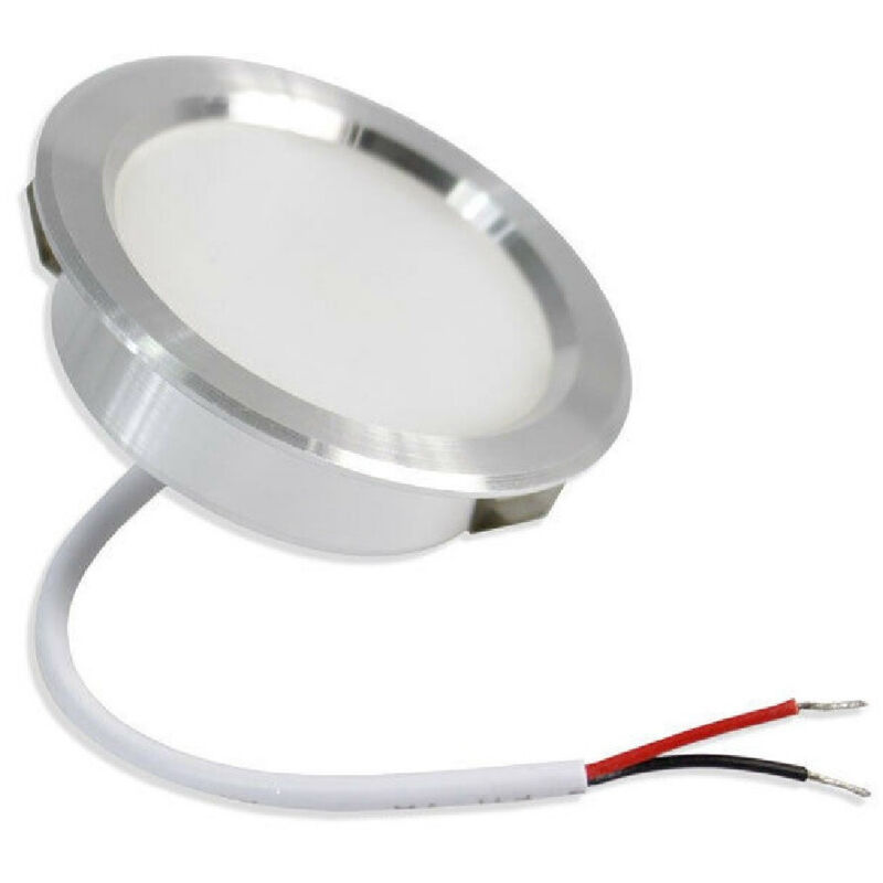 foto del prodotto trade shop traesio - faretto led 3w ad incasso rotondo luce calda fredda naturale opaco bordo argento - -bianco freddo -