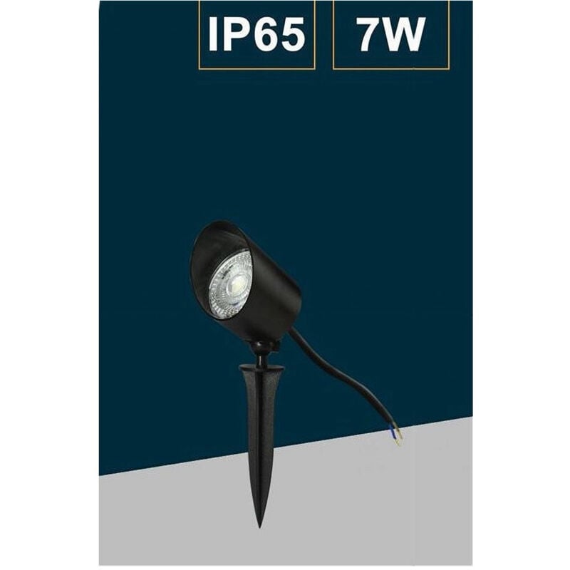 foto del prodotto trade shop traesio - faretto led 7w con snodo picchetto staffa lampada per esterno segnapassi ip65 110 - -bianco caldo -