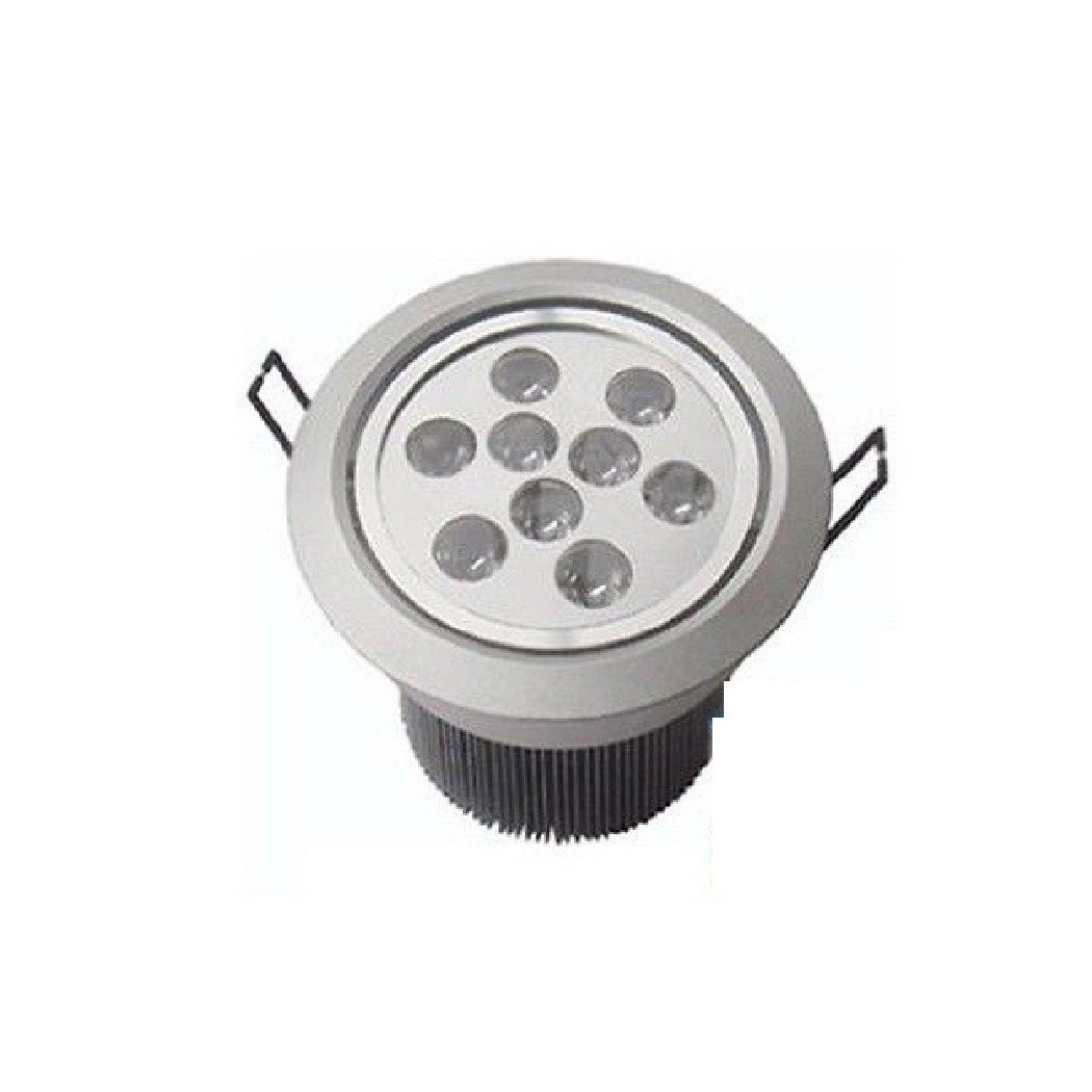 foto del prodotto trade shop traesio faretto led 9w ad incasso orientabile spot a molle con alette luce 220v driver bianco caldo 