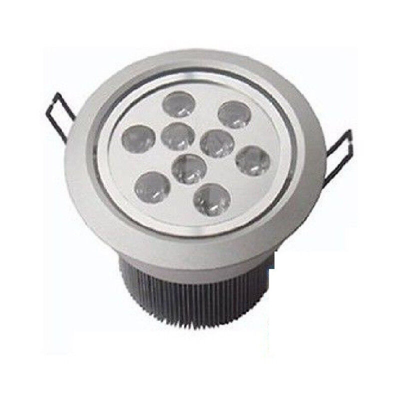 foto del prodotto trade shop traesio faretto led 9w ad incasso orientabile spot a molle con alette luce 220v driver bianco freddo 
