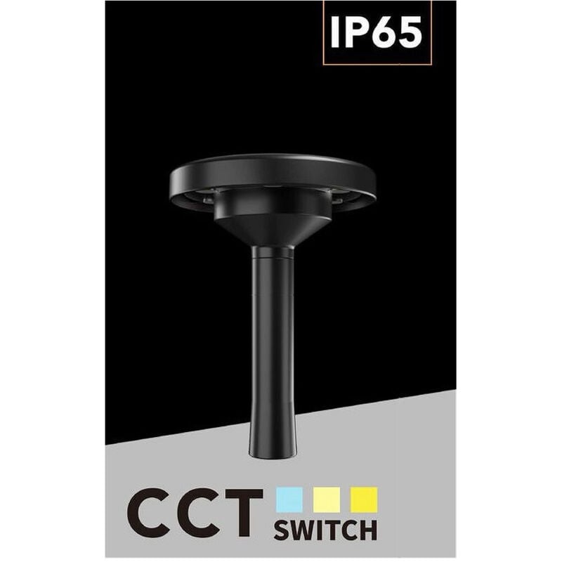 foto del prodotto trade shop traesio faretto led cct 3 tonalit di colore solare ricaricabile impermeabile ip65 fy 3c 