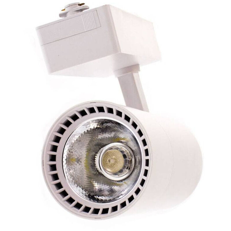 foto del prodotto trade shop traesio faretto led cob con binario 30w lampada pista luce naturale fredda calda f30w 9a bianco caldo 
