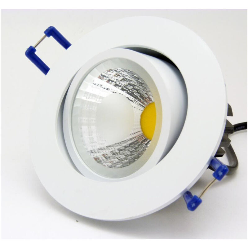 foto del prodotto trade shop traesio faretto led cob incasso da 3w 5w 7w 12w 20w 30w con molle alette alta potenza bianco bianco caldo 12 watt