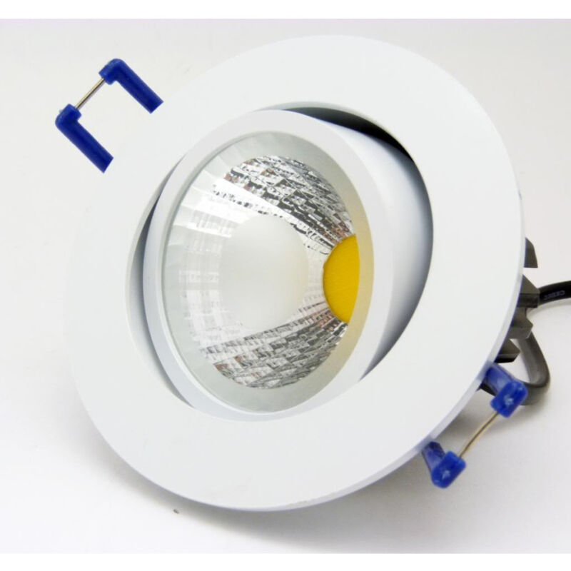 foto del prodotto trade shop traesio faretto led cob incasso da 3w 5w 7w 12w 20w 30w con molle alette alta potenza bianco bianco freddo 15 watt
