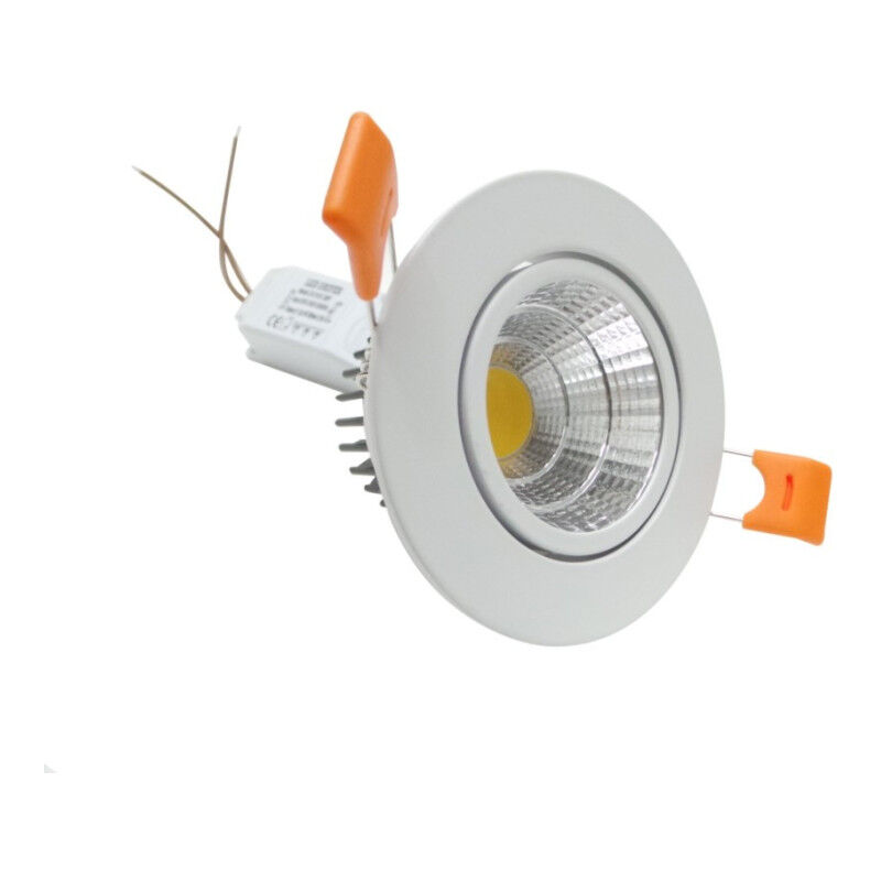 foto del prodotto trade shop traesio faretto led cob incasso molle alette cornice bianca luce bianco calda fredda 5 w bianco freddo 