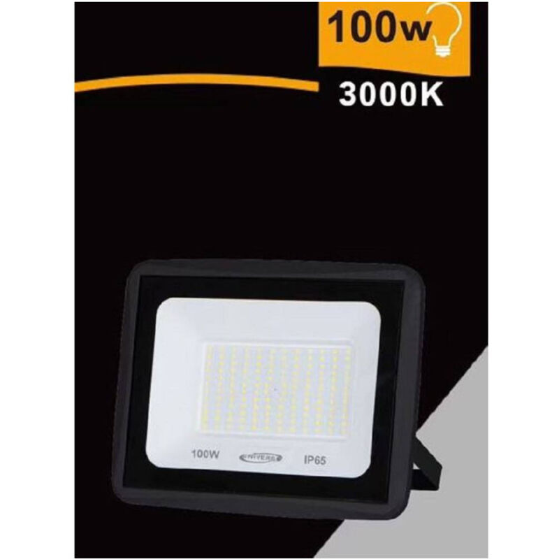 foto del prodotto trade shop traesio faretto led faro 100watt 9000lm ip65 nero luce calda naturale fredda ek02 100w n bianco caldo 