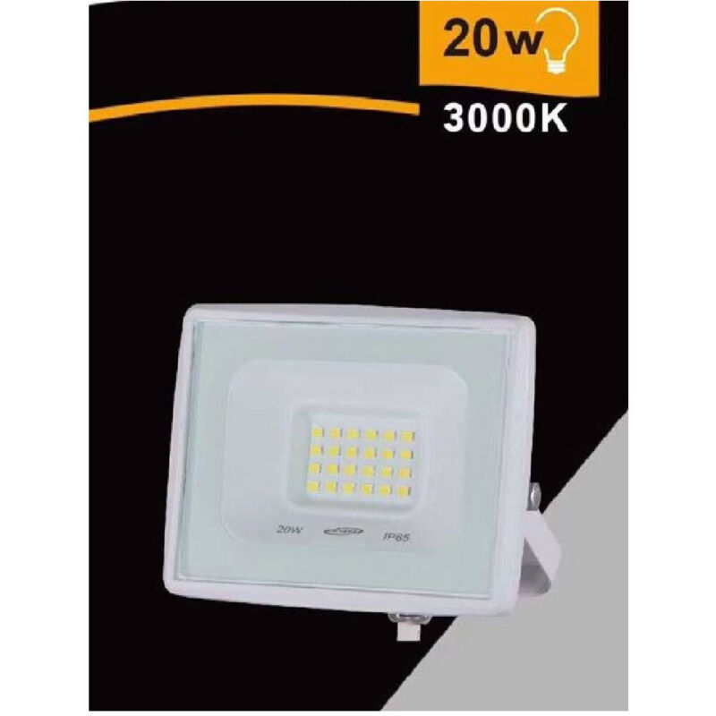 foto del prodotto trade shop traesio faretto led faro 20 w 1800 lm ip65 bianco luce calda naturale fredda ek02 20w b bianco caldo 