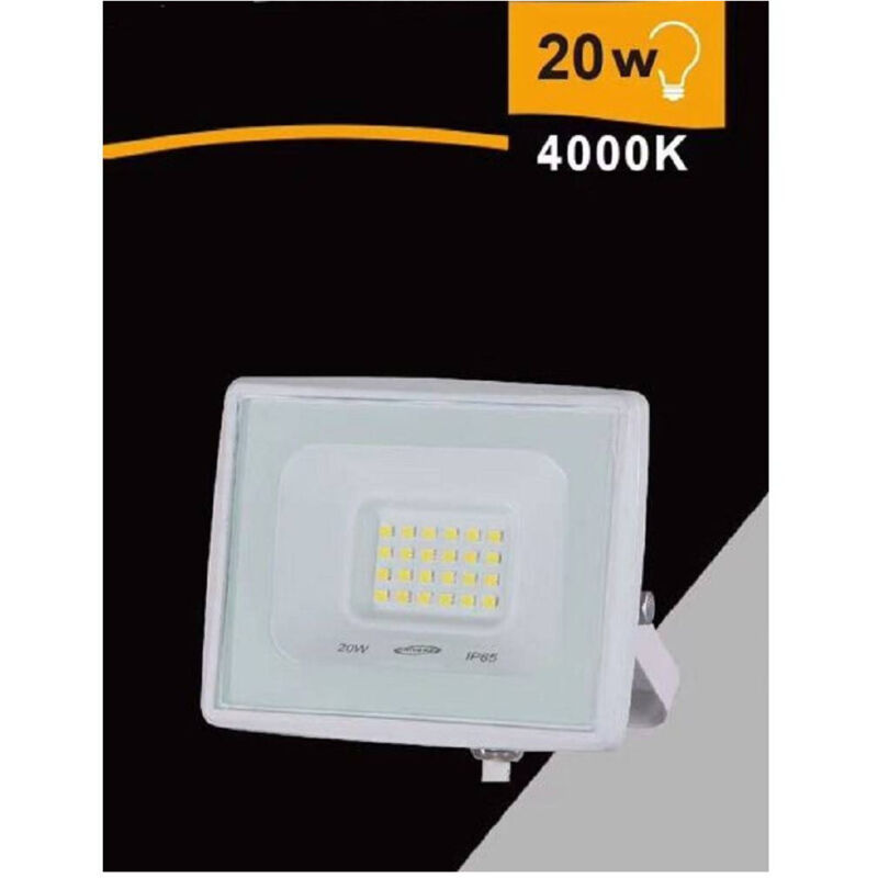 foto del prodotto trade shop traesio faretto led faro 20 w 1800 lm ip65 bianco luce calda naturale fredda ek02 20w b bianco naturale 