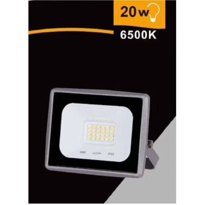 foto del prodotto trade shop traesio faretto led faro 20 w 1800 lm ip65 grigio luce calda fredda naturale ek02 20w g bianco freddo 