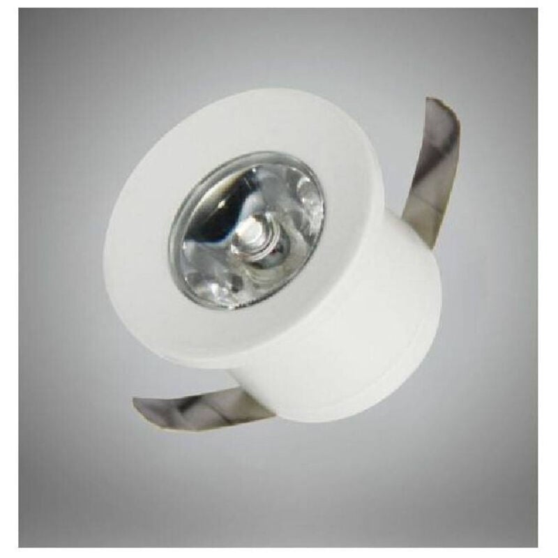 foto del prodotto trade shop traesio faretto led incasso 1 w bordo bianco mini punto luce 6500k 3000k 4000k blu bianco naturale 