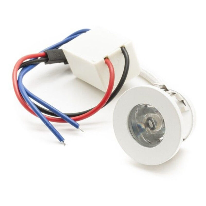 foto del prodotto trade shop traesio faretto led incasso 1w bianco punto luce segnapassi luce fredda 6500k con driver 