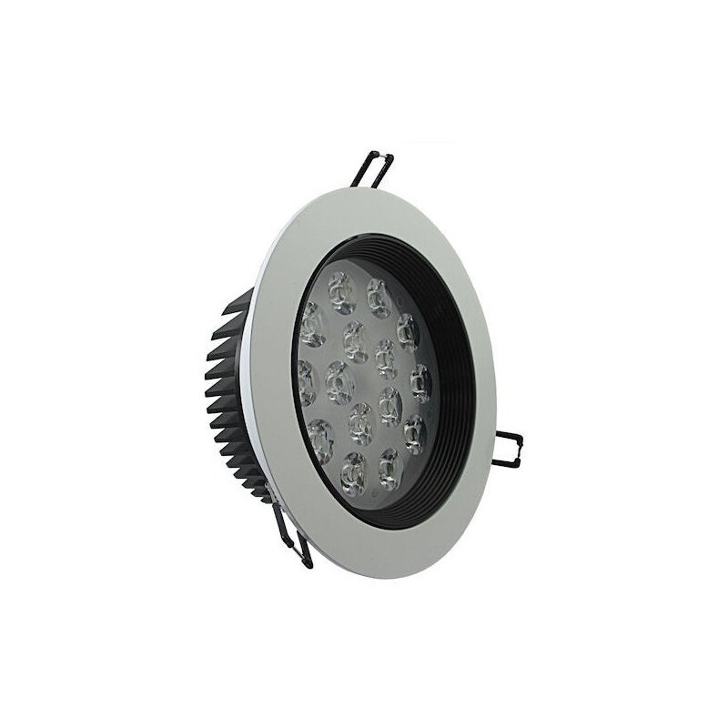 foto del prodotto trade shop traesio faretto led incasso a molla con alette 3 5 7 9 12 15 18 w cornice telaio bianco bianco caldo 15 watt