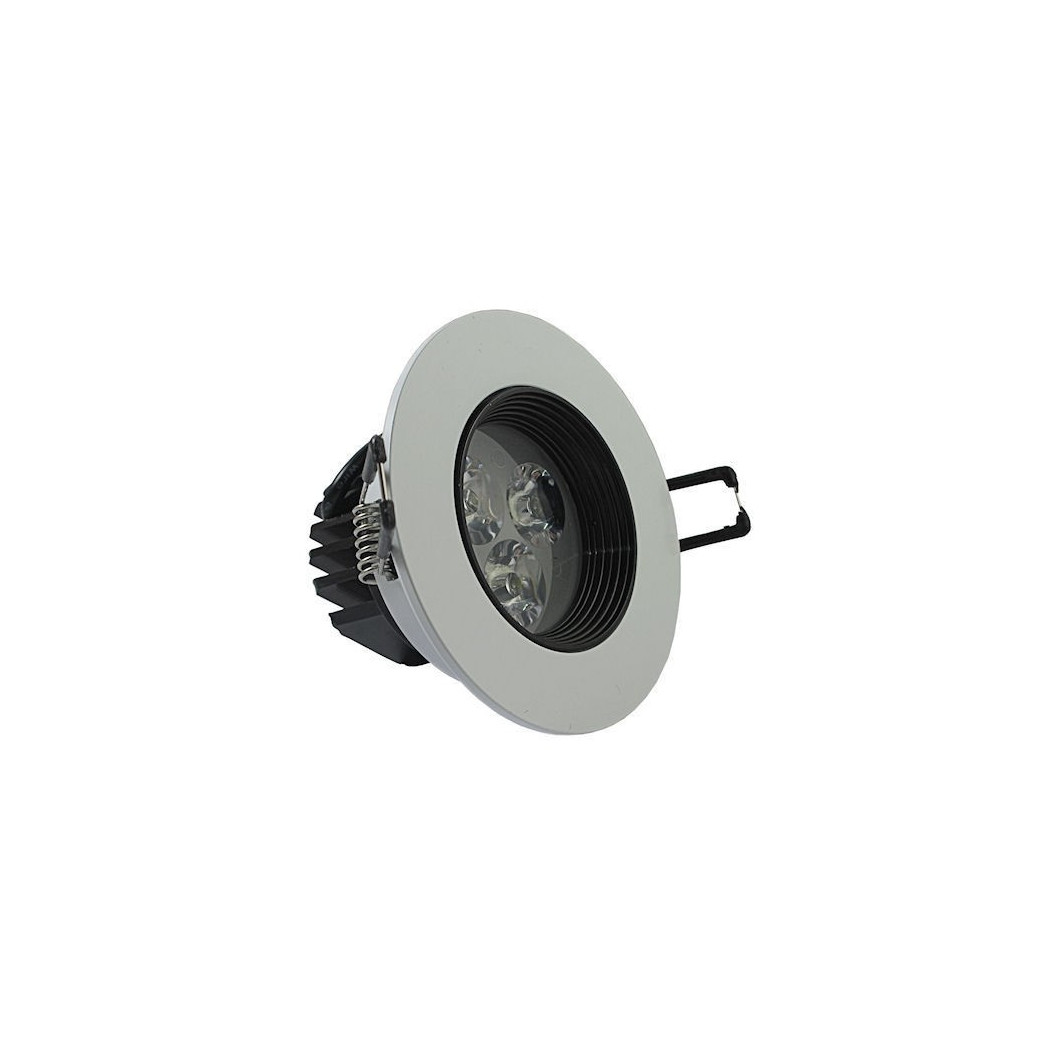 foto del prodotto trade shop traesio faretto led incasso a molla con alette 3 5 7 9 12 15 18 w cornice telaio bianco bianco caldo 3 watt