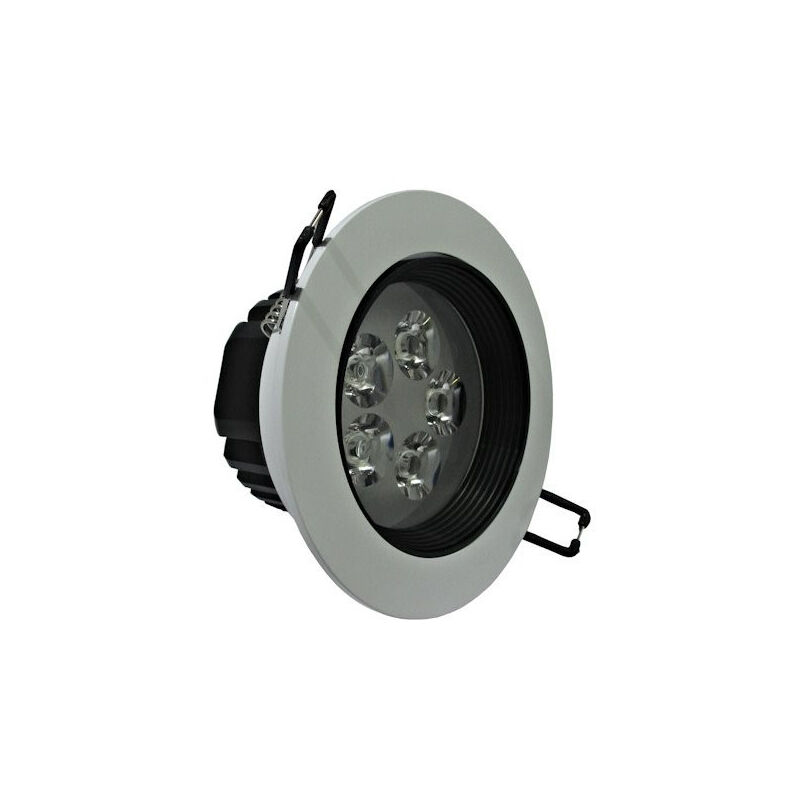foto del prodotto trade shop traesio faretto led incasso a molla con alette 3 5 7 9 12 15 18 w cornice telaio bianco bianco caldo 5 watt