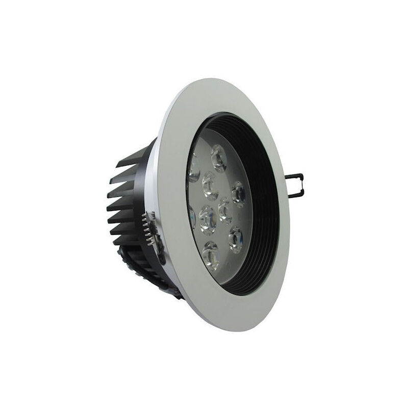 foto del prodotto trade shop traesio faretto led incasso a molla con alette 3 5 7 9 12 15 18 w cornice telaio bianco bianco caldo 7 watt