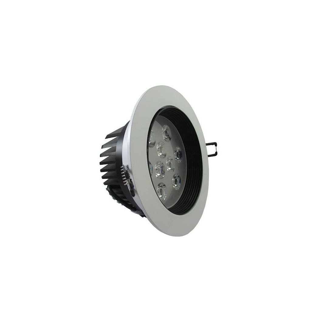 foto del prodotto trade shop traesio faretto led incasso a molla con alette 3 5 7 9 12 15 18 w cornice telaio bianco bianco freddo 9 watt