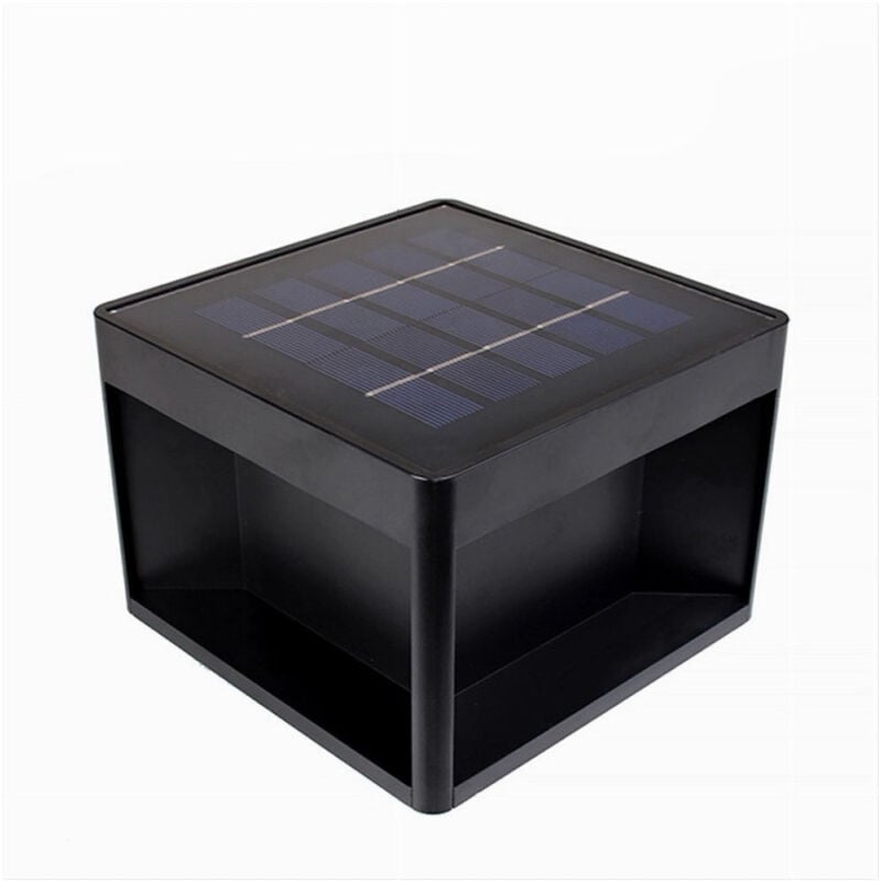 foto del prodotto trade shop traesio faretto led pannello solare cubo applique parete segnapasso terra cct ip65 qw 3c 