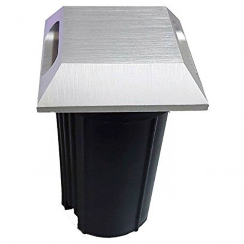 foto del prodotto trade shop traesio faretto led segnapassi da incasso pavimento muro 3w 270lm 240v ip65 acciaio bianco freddo 