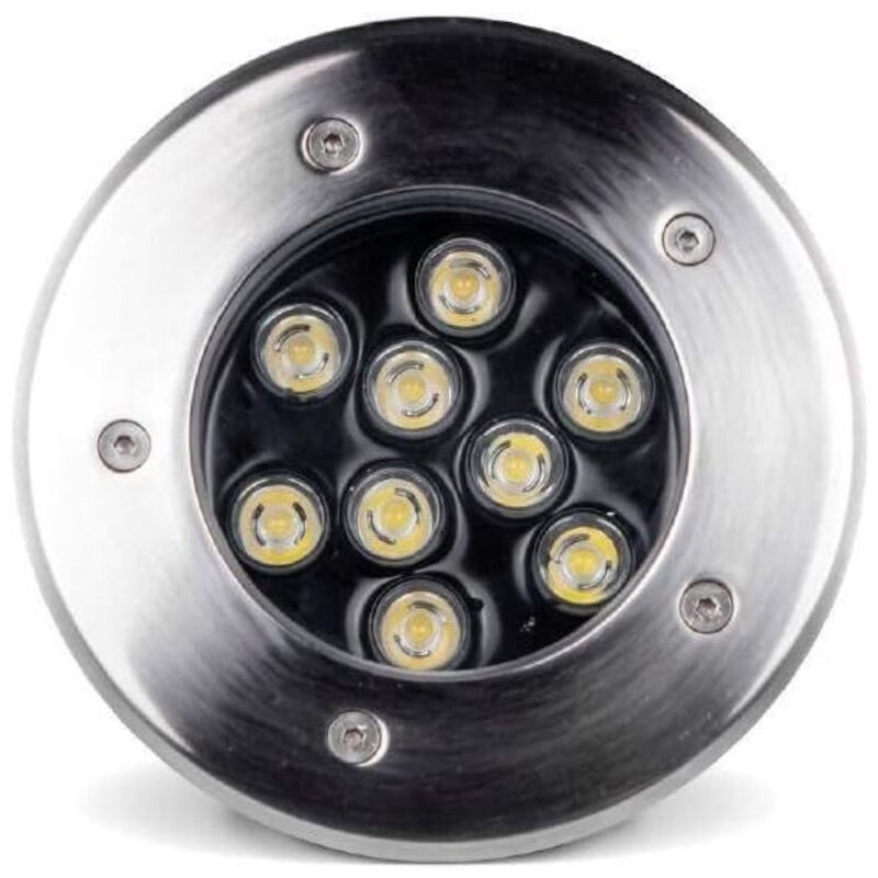 foto del prodotto trade shop traesio faretto led segnapassi watt giardino ip65 calpestabile per esterno impermeabile bianco freddo 9 watt