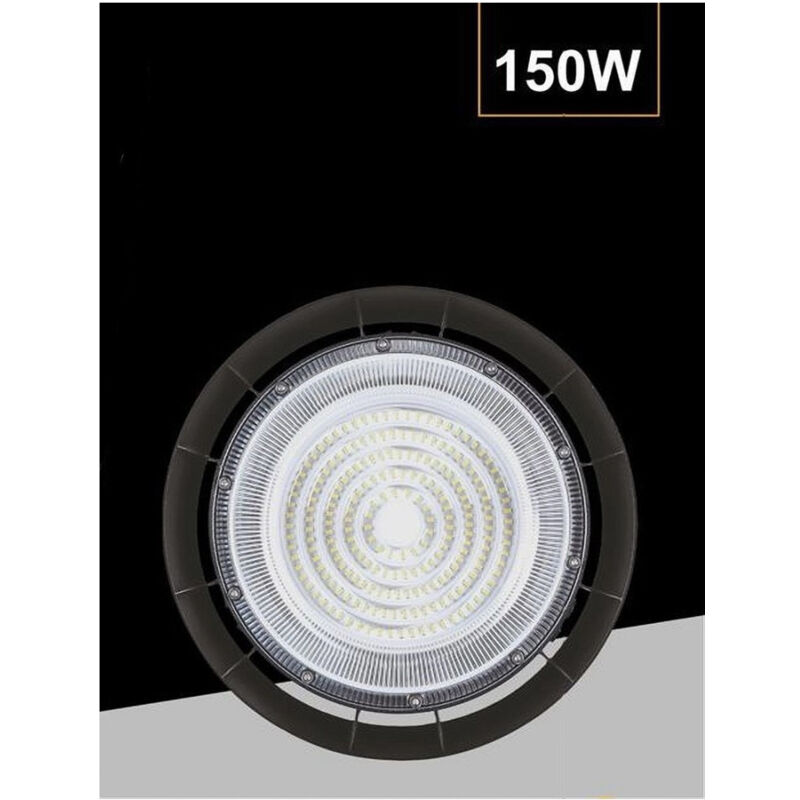 foto del prodotto trade shop traesio faretto led ufo lampada a sospensione 150 watt ip65 luce naturale 4000k he 150w 
