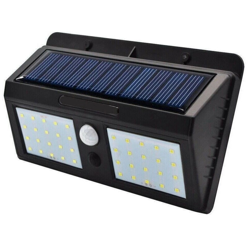 foto del prodotto trade shop traesio faretto luce 40 led pannello solare ricaricabile sensore di movimento 