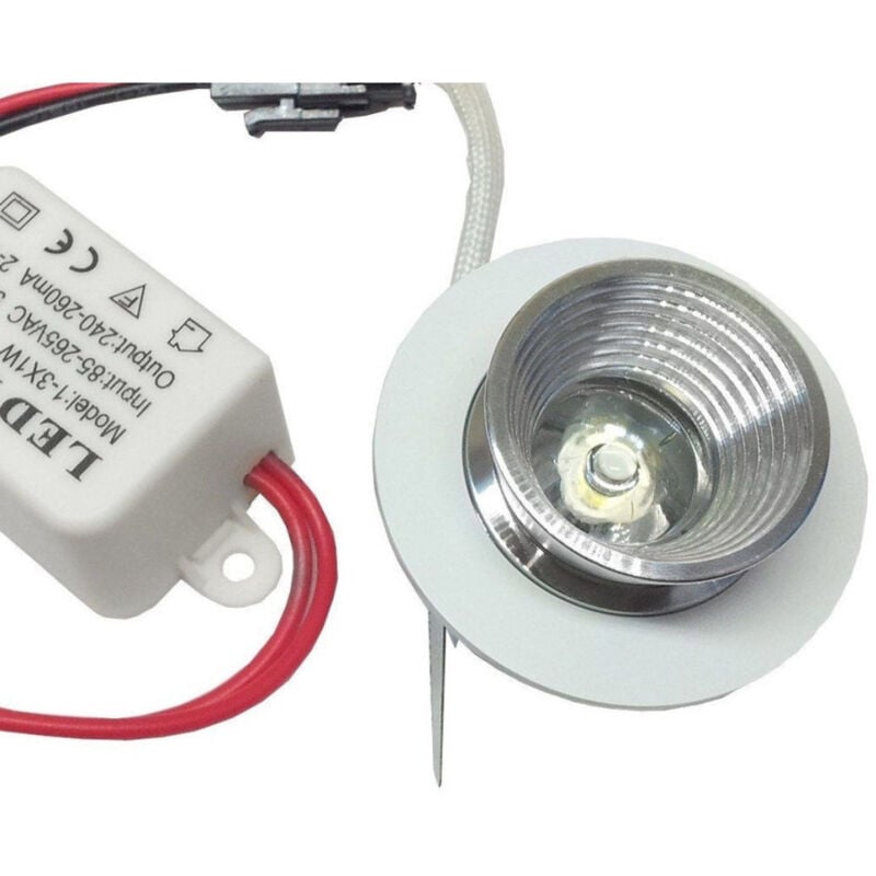 foto del prodotto trade shop traesio faretto luce mini led 1 watt spot con alette luce calda punto luce d incasso 