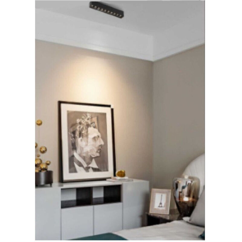 foto del prodotto trade shop traesio faretto orientabile binario 12w 6 led bianco nero luce 6500k 4000k 3000k pst 27 nero bianco freddo 