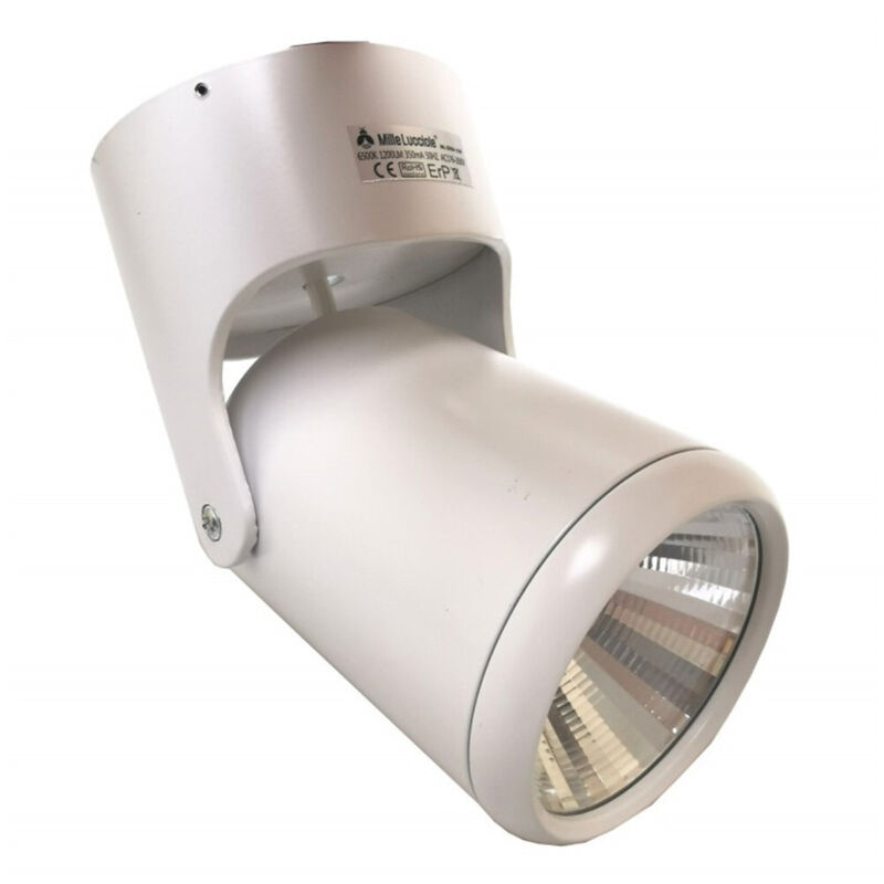 foto del prodotto trade shop traesio faretto orientabile track spotlight 7w bianco supporto muro soffitto luce 6000k 86104 