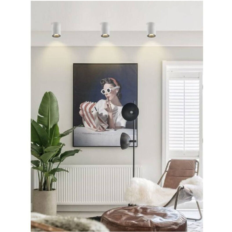 foto del prodotto trade shop traesio faretto plafoniera soffitto 20w applique cilindro led cob vari toni luce f20w 5b bianco caldo 
