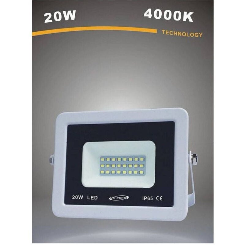 foto del prodotto trade shop traesio faretto proiettore da esterno 20w bianco ip65 luce calda fredda naturale f20w b1 bianco naturale 