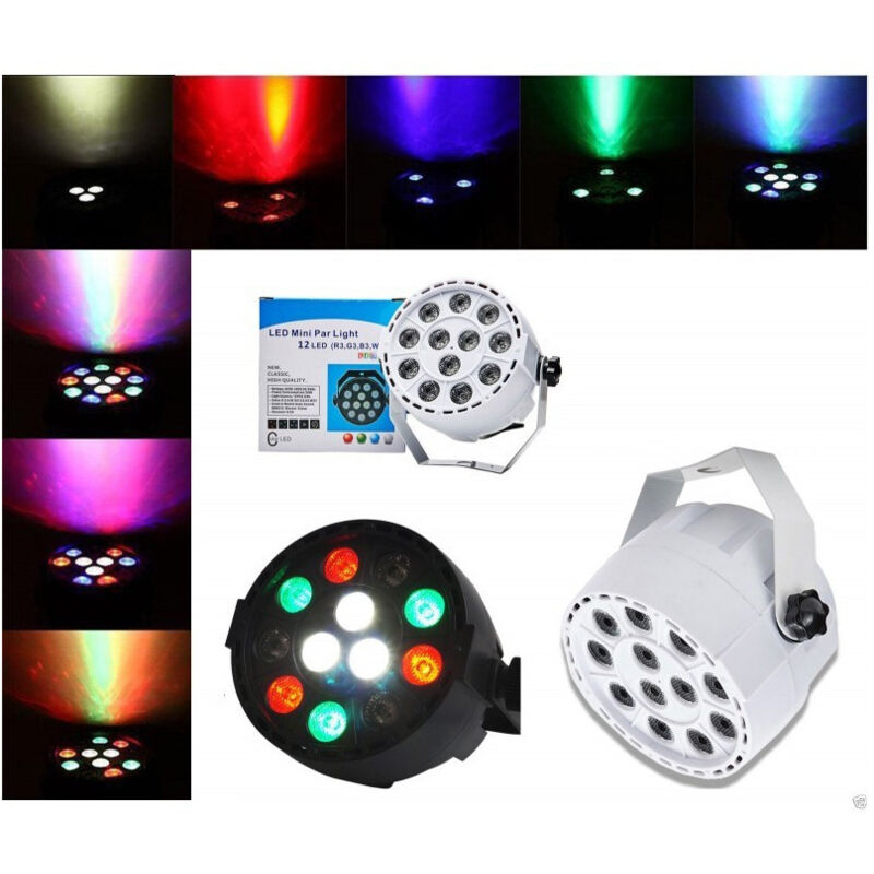 foto del prodotto trade shop traesio faretto proiettore effetto luce dmx 512 flat par light rgbw 12 led 30w 