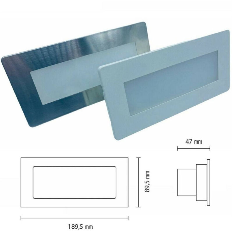 foto del prodotto trade shop traesio faretto segnapasso led per cassetta 506 4w ip65 220v 4000k da interno ed esterno 