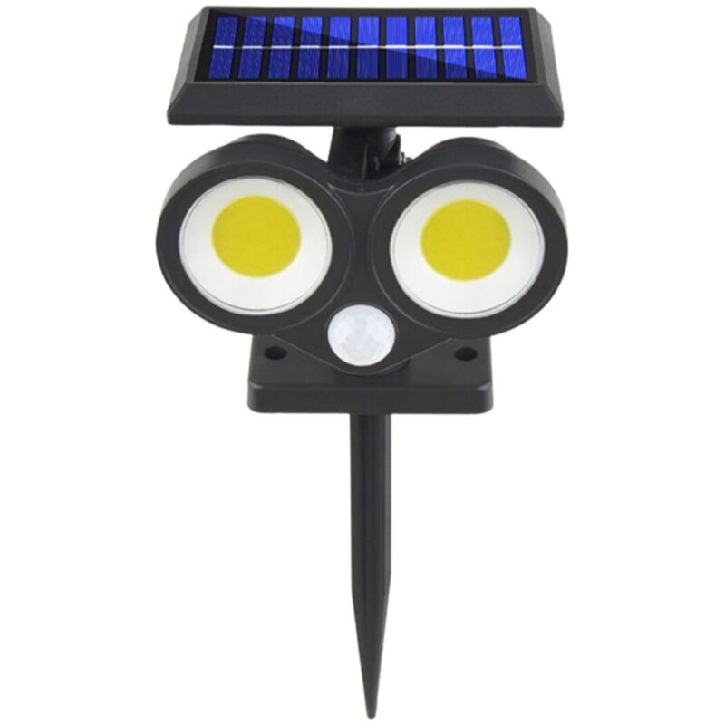foto del prodotto trade shop traesio faretto solare da esterno a led cob lampada da parete applique impermeabile ip65 