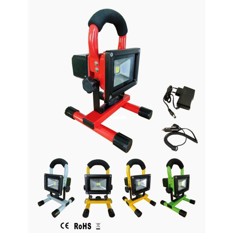 foto del prodotto trade shop traesio faro 10 w watt proiettore luce led portatile ricaricabile auto casa flood light 