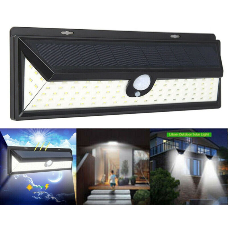 foto del prodotto trade shop traesio faro 118 led con pannello solare e sensore di movimento faretto crepuscolare 30w 