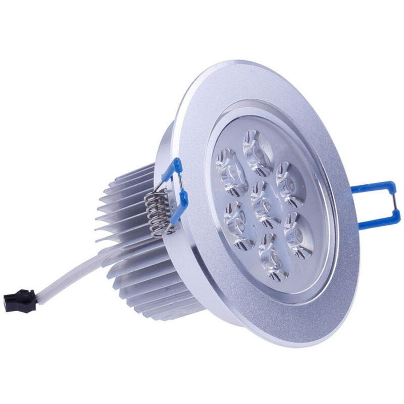 foto del prodotto trade shop traesio faro faretto a led 7w da incasso a molla con alette calda fredda driver incluso bianco freddo 