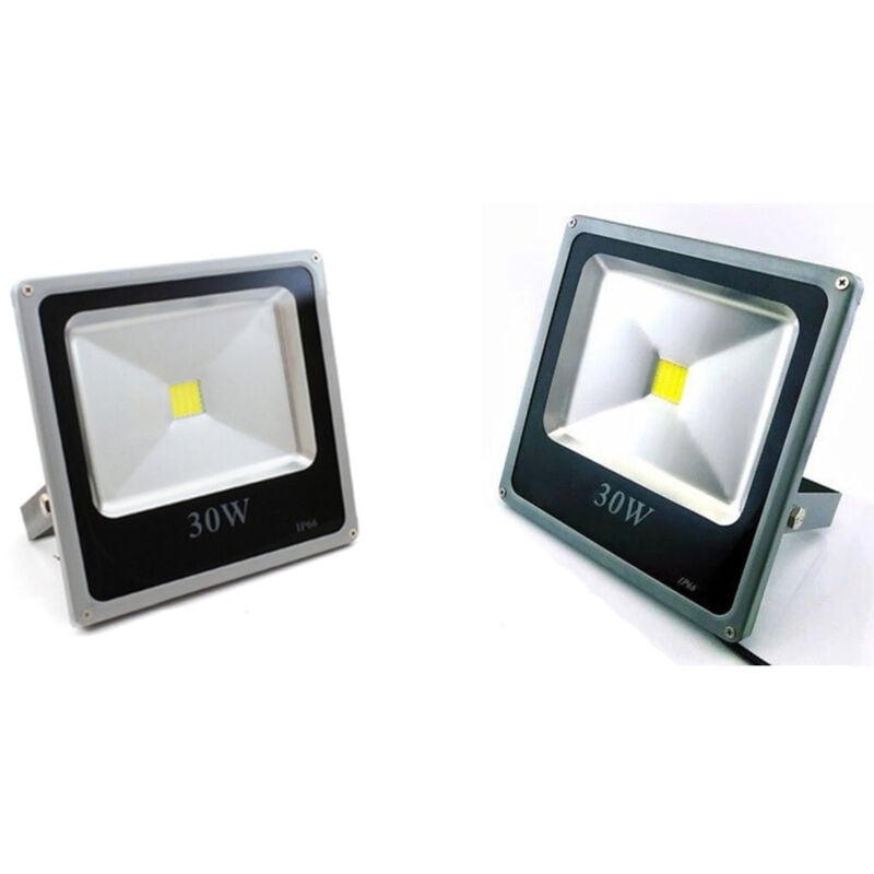 foto del prodotto trade shop traesio - faro faretto a led ultra slim a luce calda fredda rgb da per esterno ip65 220v - -bianco caldo-30 watt -slim -