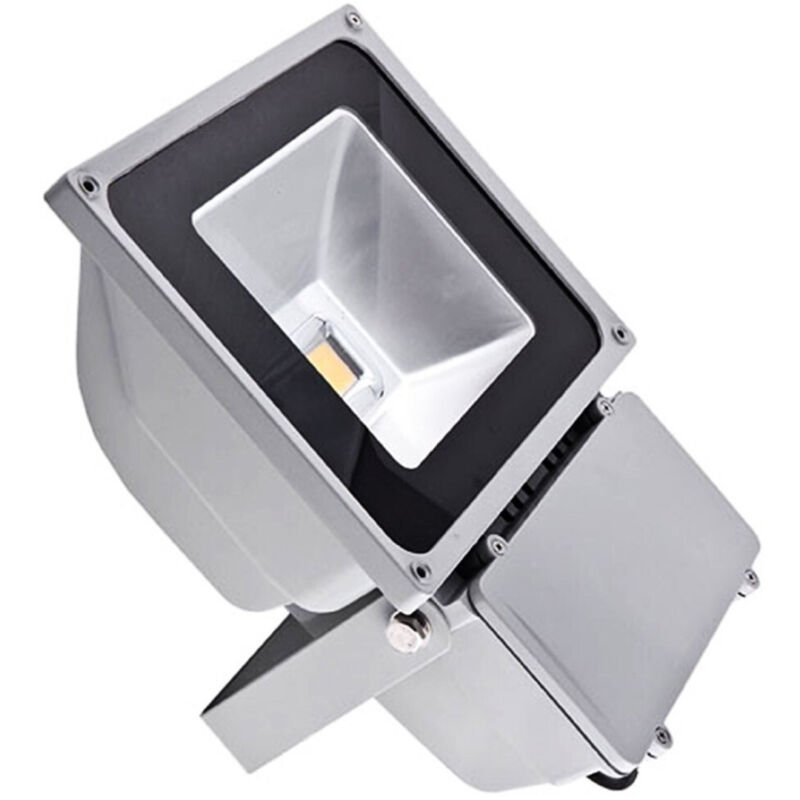 foto del prodotto trade shop traesio faro faretto a led ultra slim a luce calda fredda rgb da per esterno ip65 220v bianco caldo 80 watt regular 